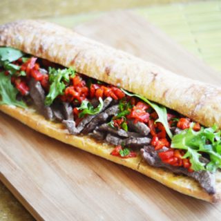 Steak and Roasted Red Pepper Sandwich