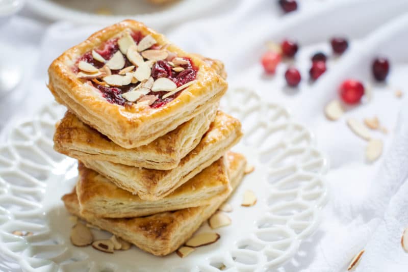 Cranberry Cream Cheese Tarts recipe, the perfect way to use up that holiday cranberry sauce! Get the recipe at Little Figgy Food