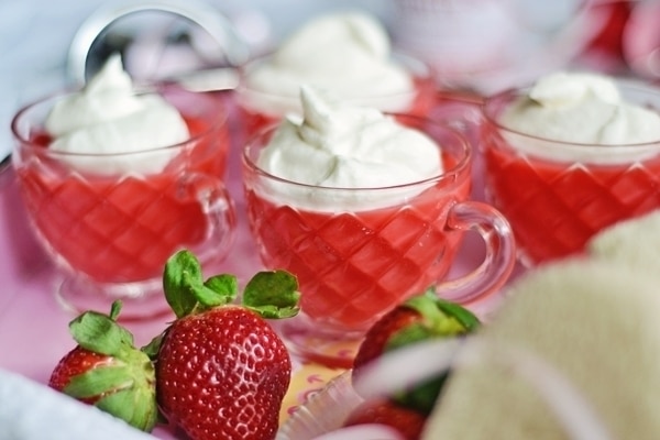 Strawberries and Cream Pudding