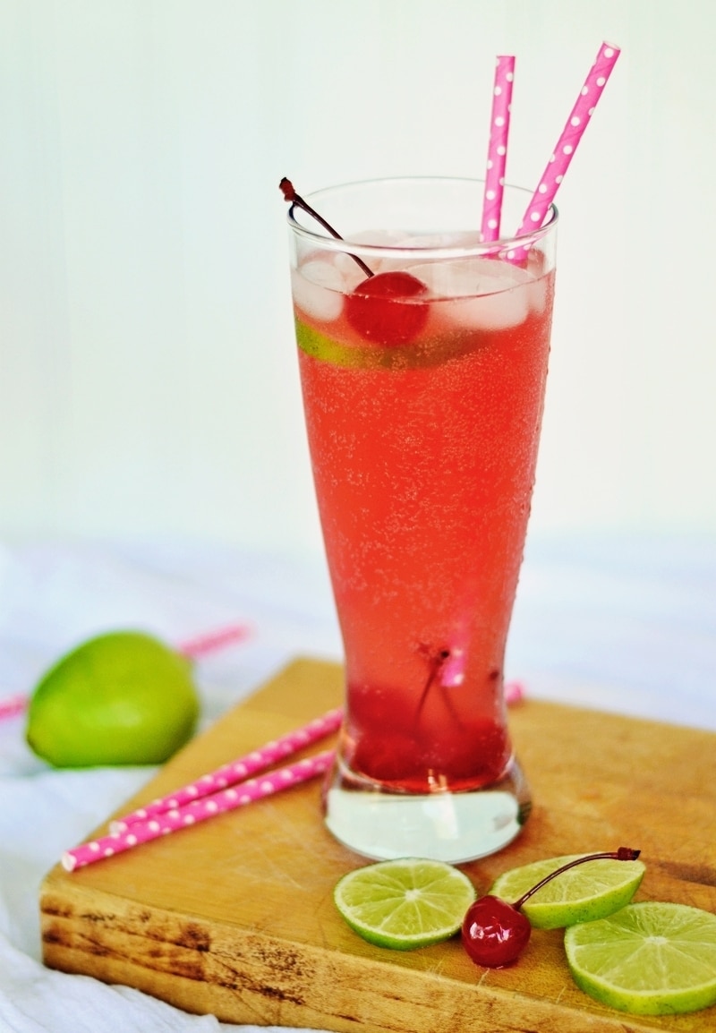 Create some great memories with this smile worthy Cherry Limeaid! Recipe found @LittleFiggyFood