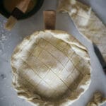 Puff pastry crust on dish