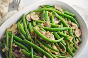 Florida Snap Beans with Caramelized Onions and Mushrooms