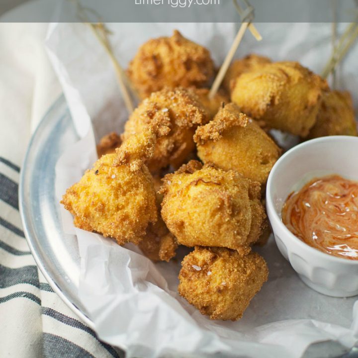 Hushpuppies! Seriously good and great for fish fry's and BBQ's. Recipe found @LittleFiggyFood