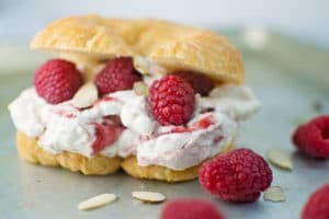Raspberries with Almond Cream Pastries