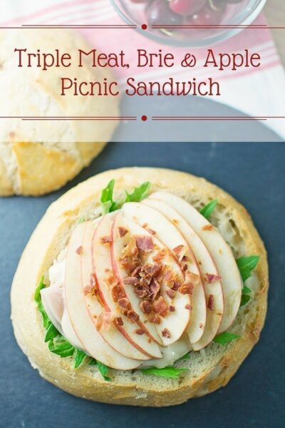 Triple Meat with Brie Picnic Sandwich - Little Figgy Food