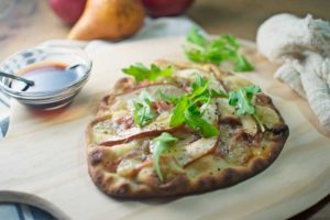 Smoked Ham Pear and Brie Pizza