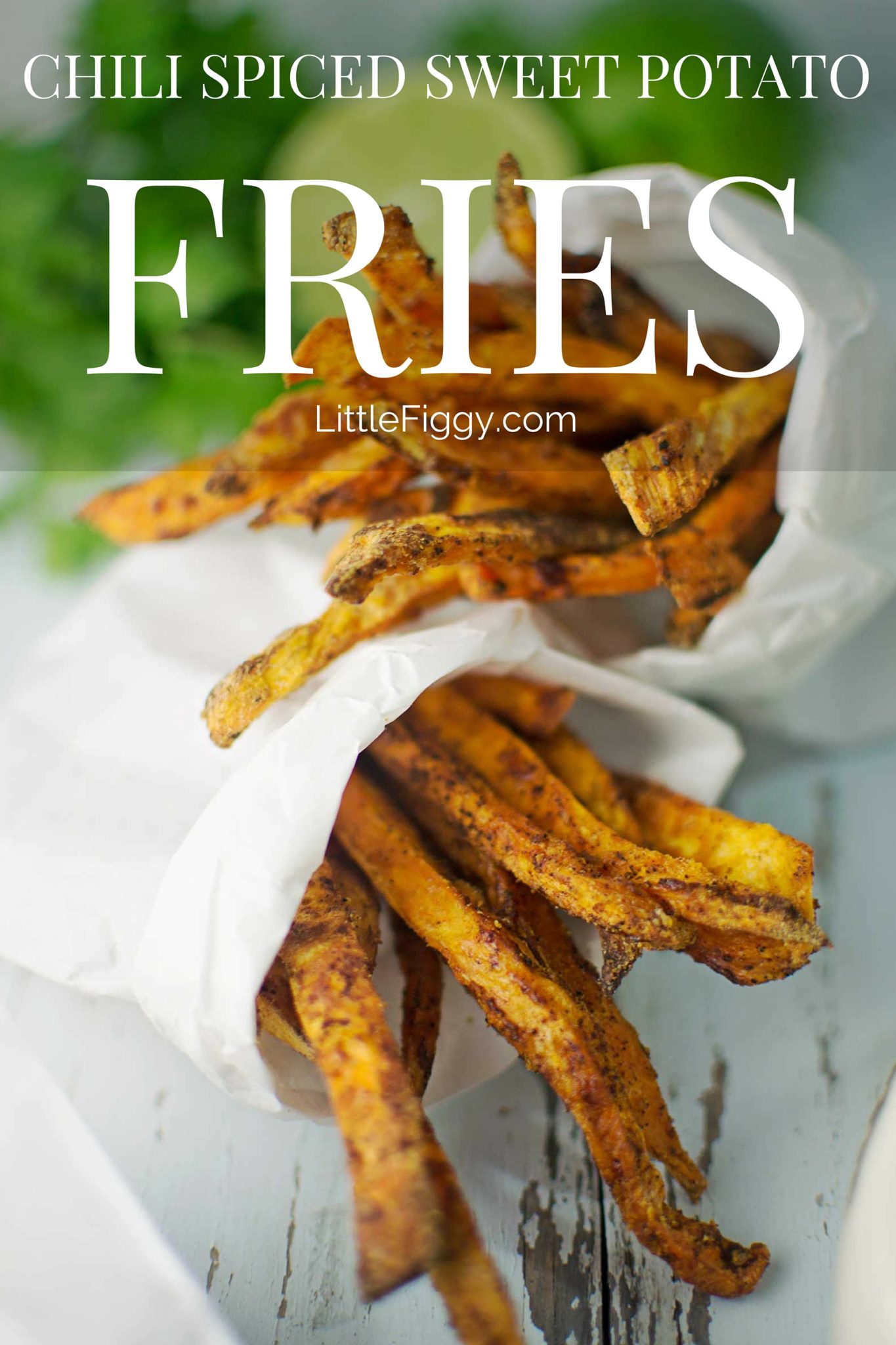 Chili Spiced Sweet Potato Fries with Garlic Lime Dip - @LittleFiggyFood - #Potatoes - Do you want #Fries with that?