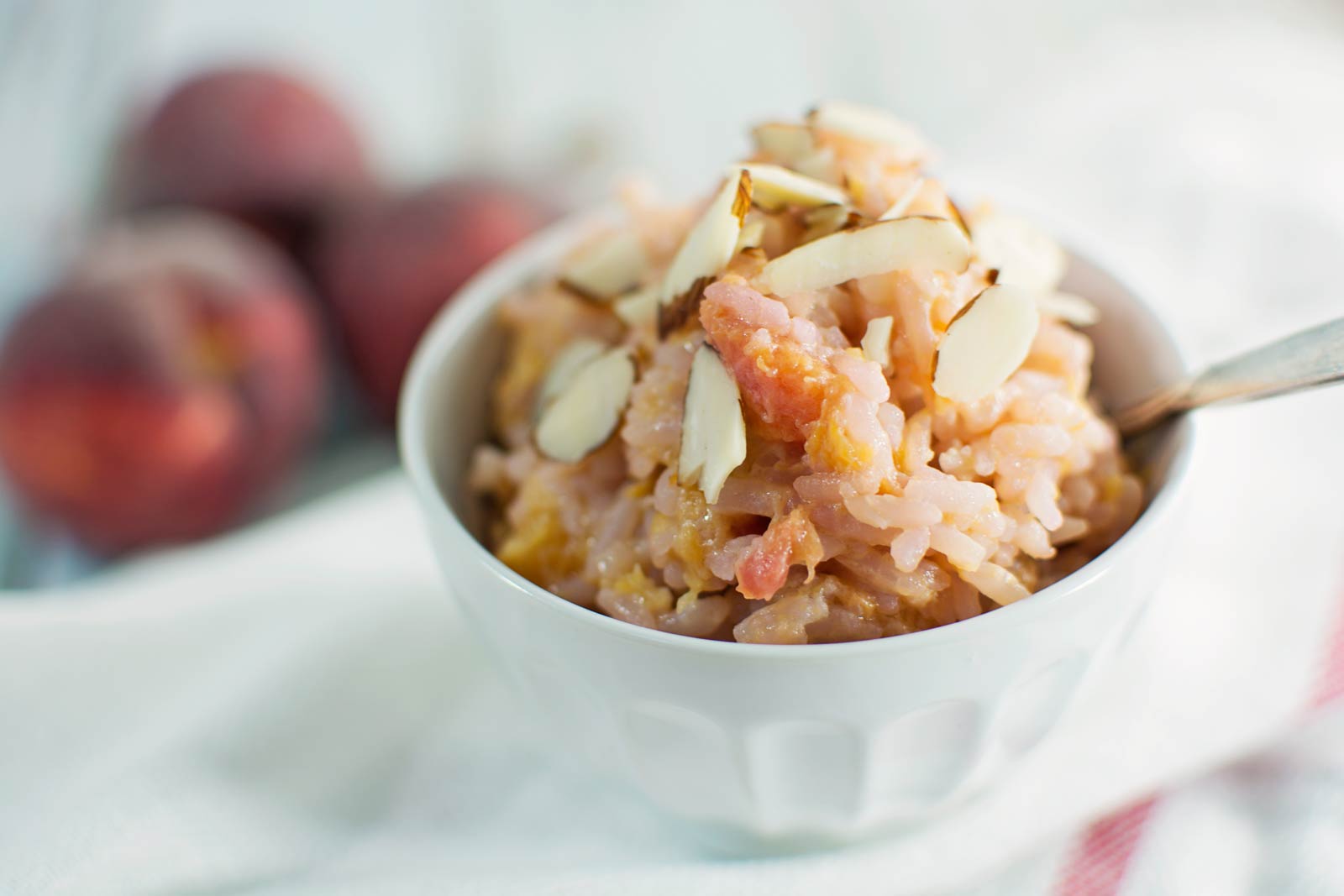 This is a great dessert recipe that is easy and quick to make, Peaches and Cream Fried Rice! Recipe @LittleFiggyFood