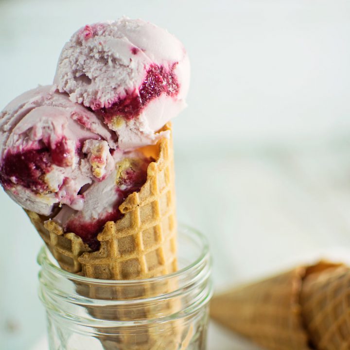 Stay cool with this absolute creamy Raspberry Ice Cream! Recipe found @LittleFiggyFood