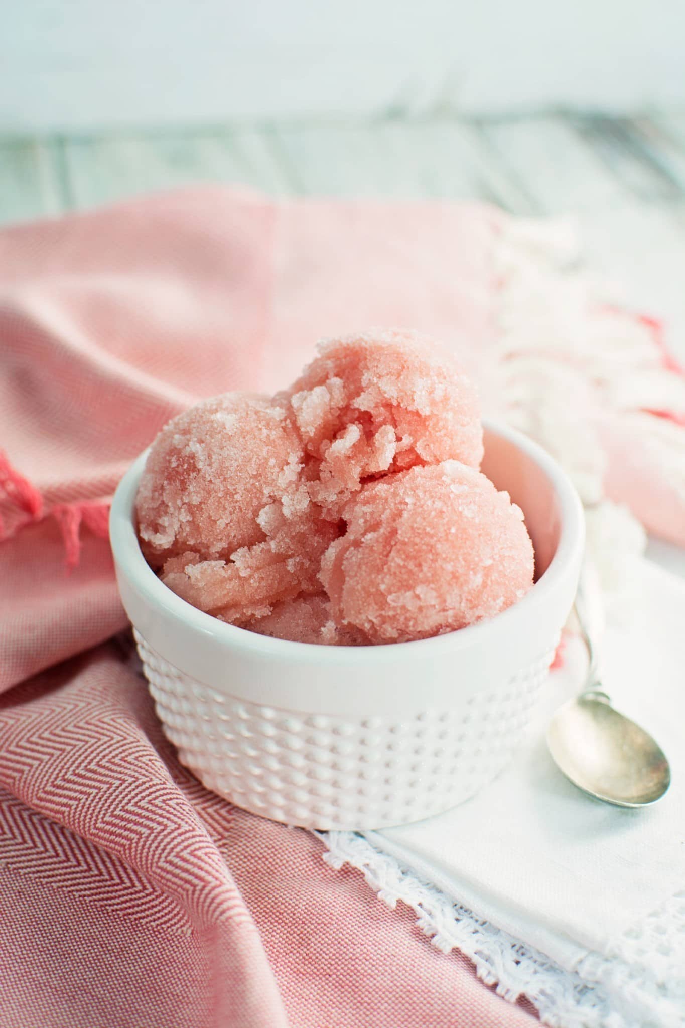 So summery and refreshing, Watermelon Sorbet! Easy to make and a favorite. Find the recipe @LittleFiggyFood