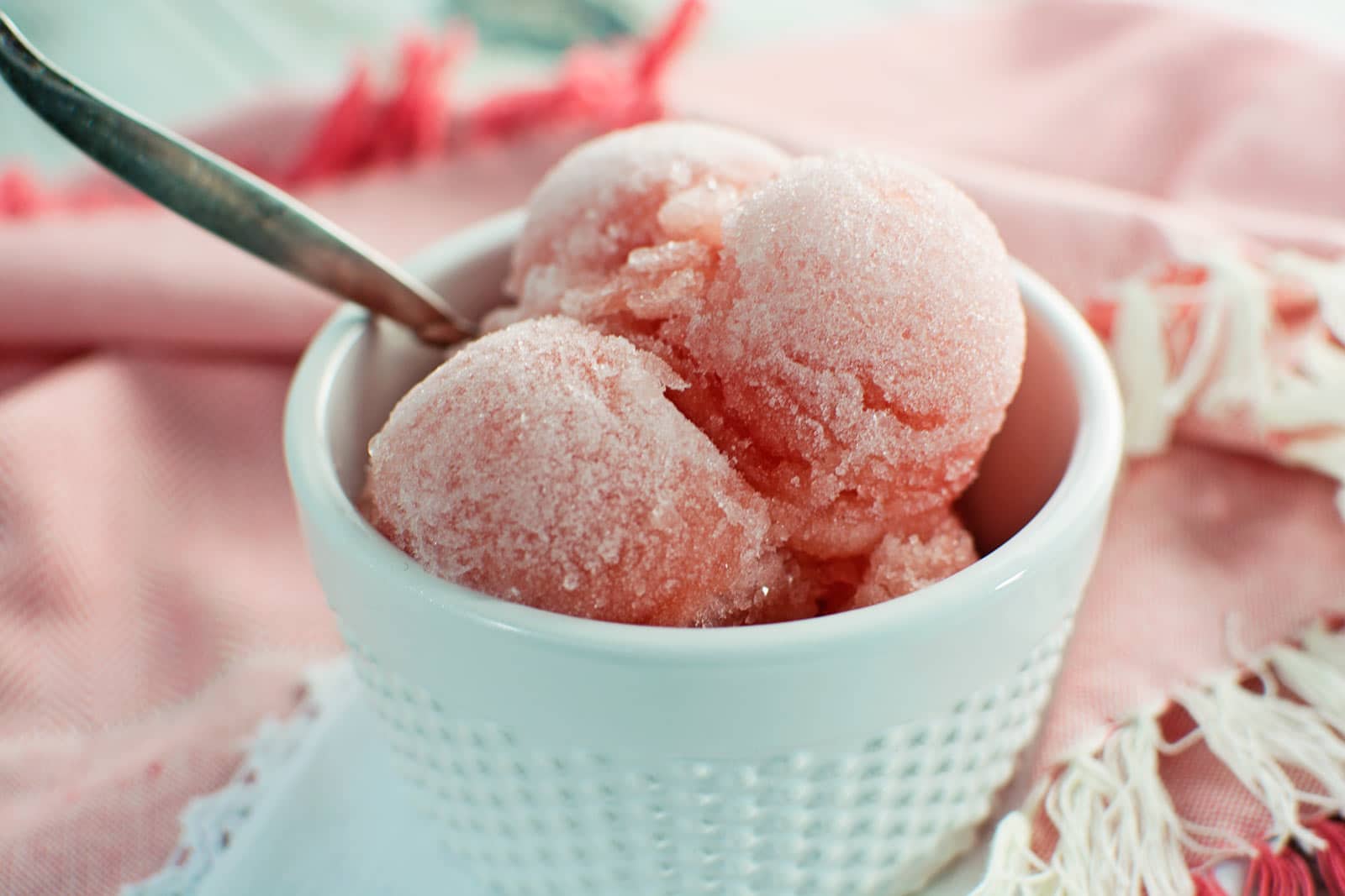 So summery and refreshing, Watermelon Sorbet! Easy to make and a favorite. Find the recipe @LittleFiggyFood
