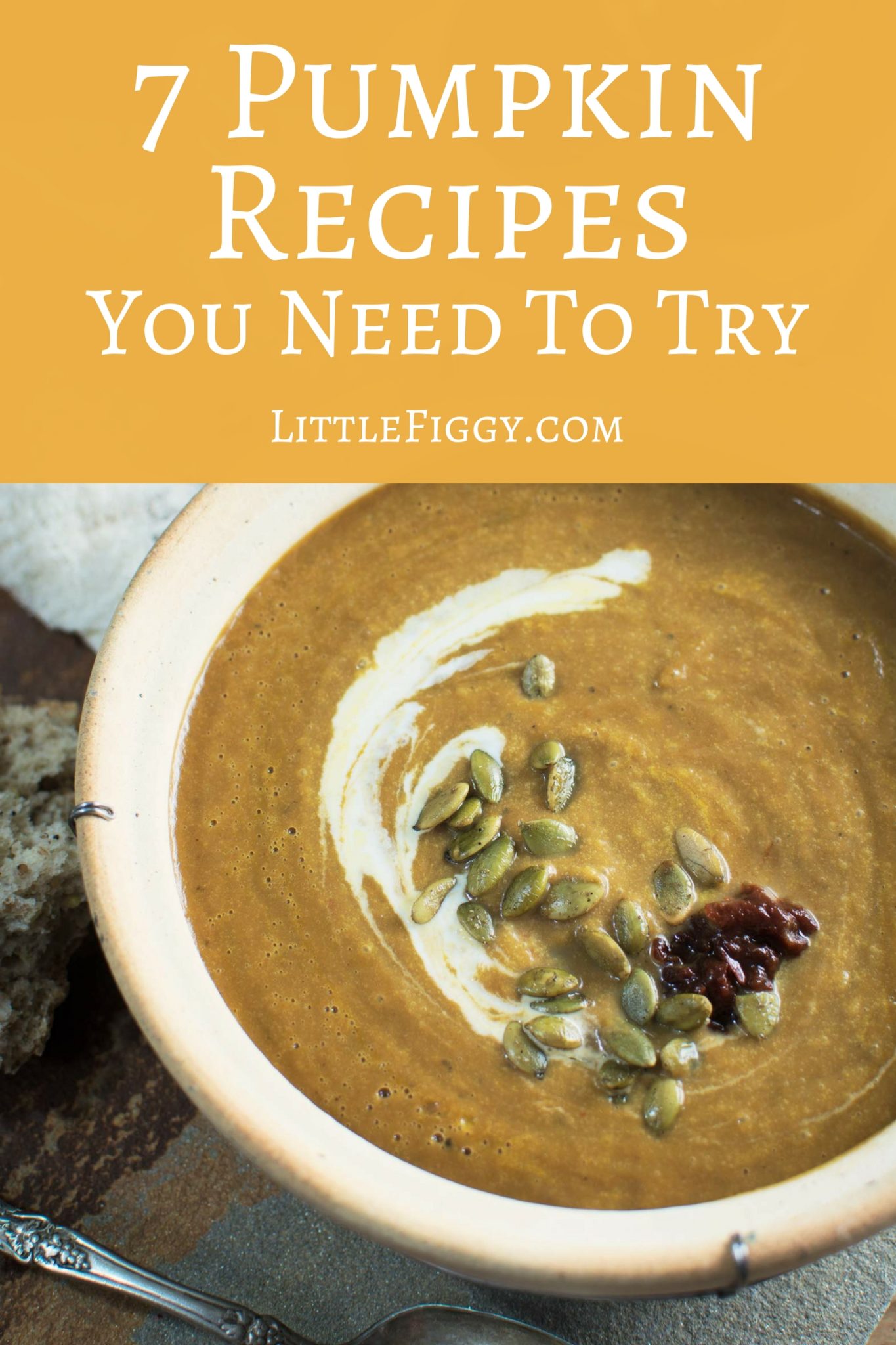 7 Fall Recipes that are all about Pumpkin! Get the recipes at Little Figgy Food