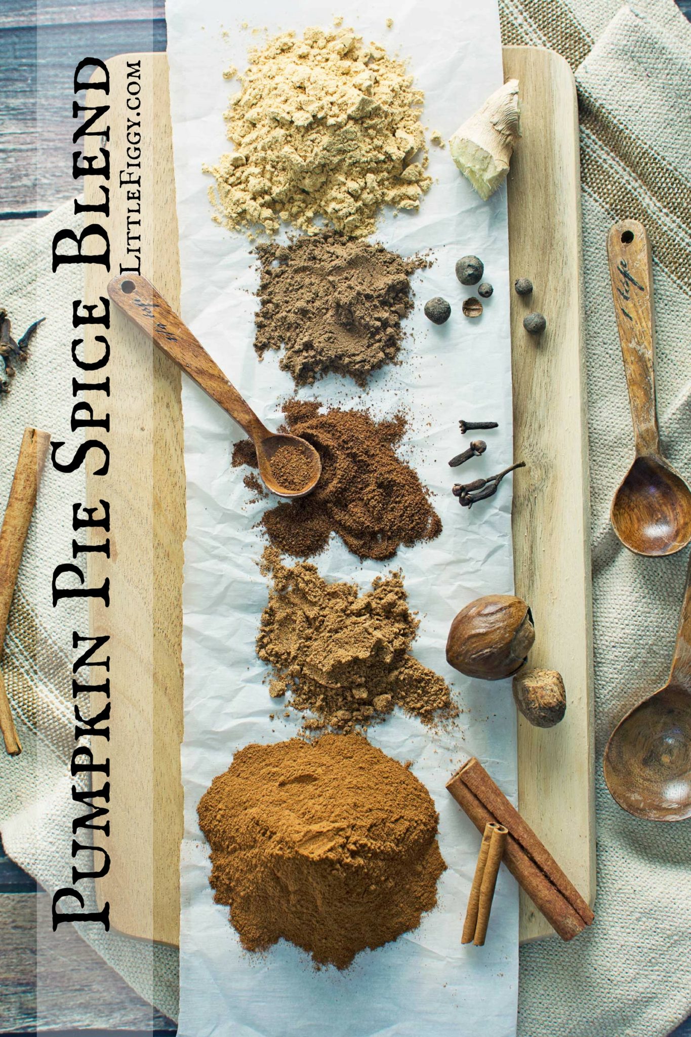 Pumpkin Pie Spice Blend, so easy to make and is perfect for all of your favorite traditional and not so traditional fall dishes, from pumpkin pie to curry. Making your own blends also makes for great Gifts from the Kitchen! Recipe @LittleFiggyFood