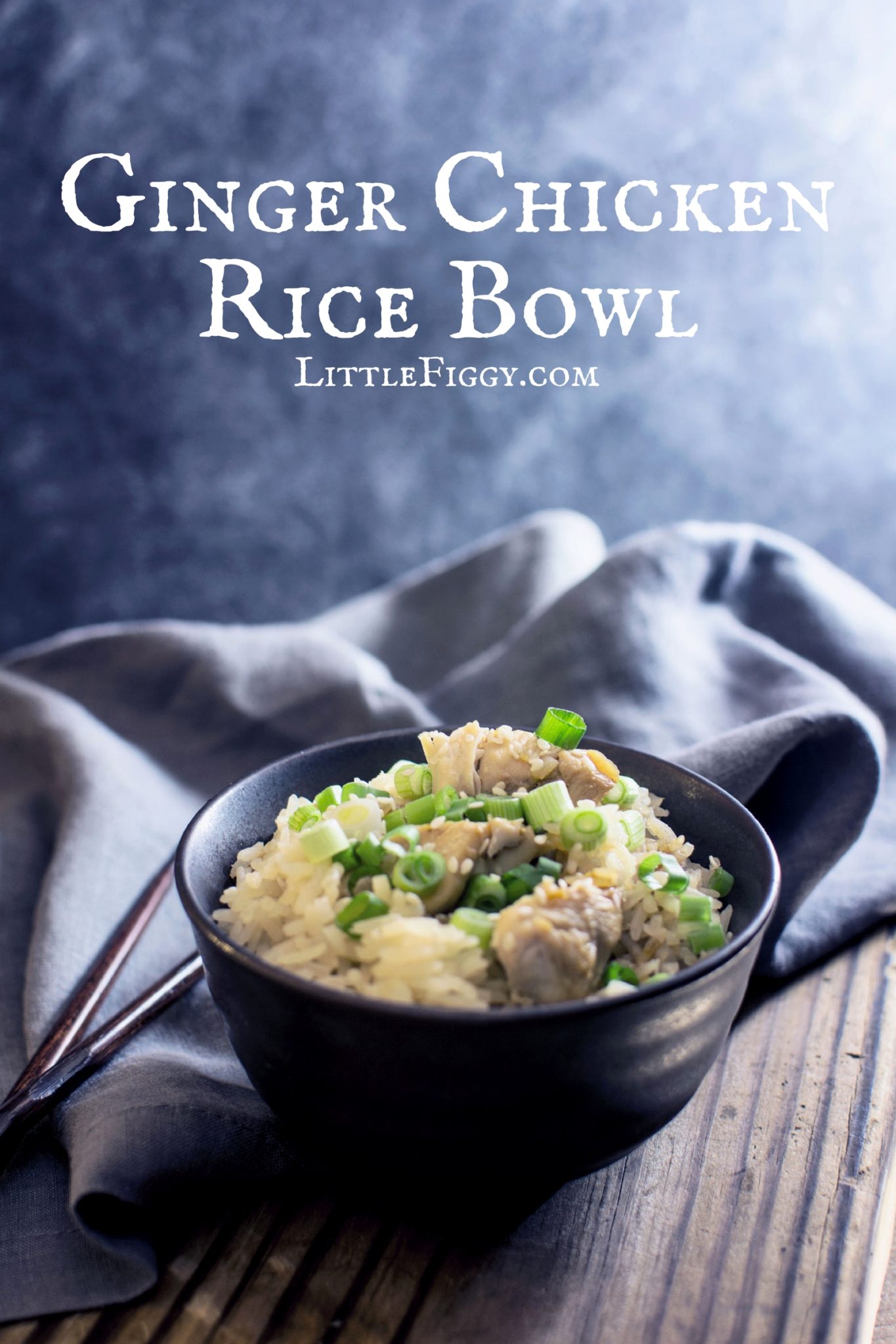 An easy to make, cozy bowl of Ginger Chicken Rice is great for a simple weeknight dinner or anytime. Recipe @LittleFiggyFood