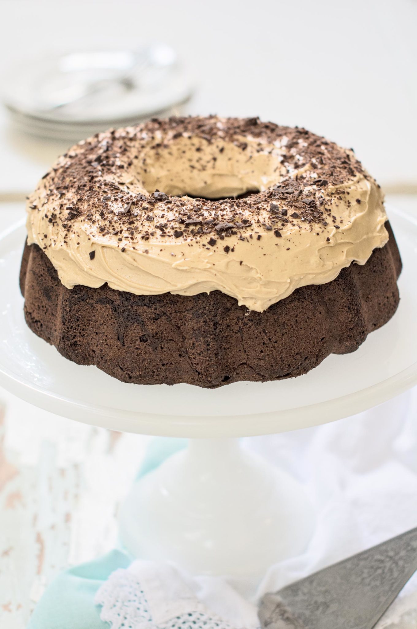 A lovely Cardamom Chocolate Cake recipes topped off with an oh so creamy frosting! Recipe @LittleFiggyFood