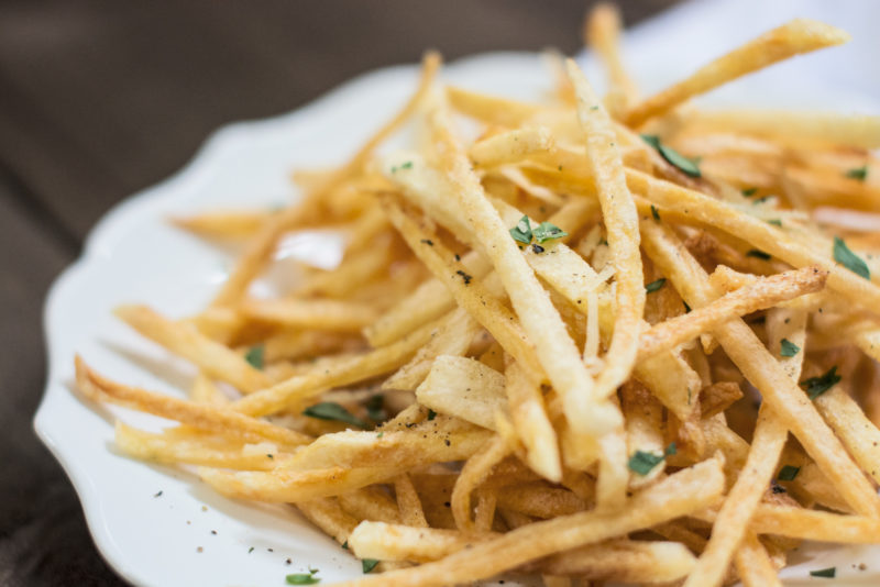 Enjoying these shoestring style French Fries! Find the recipe @LittleFiggyFood