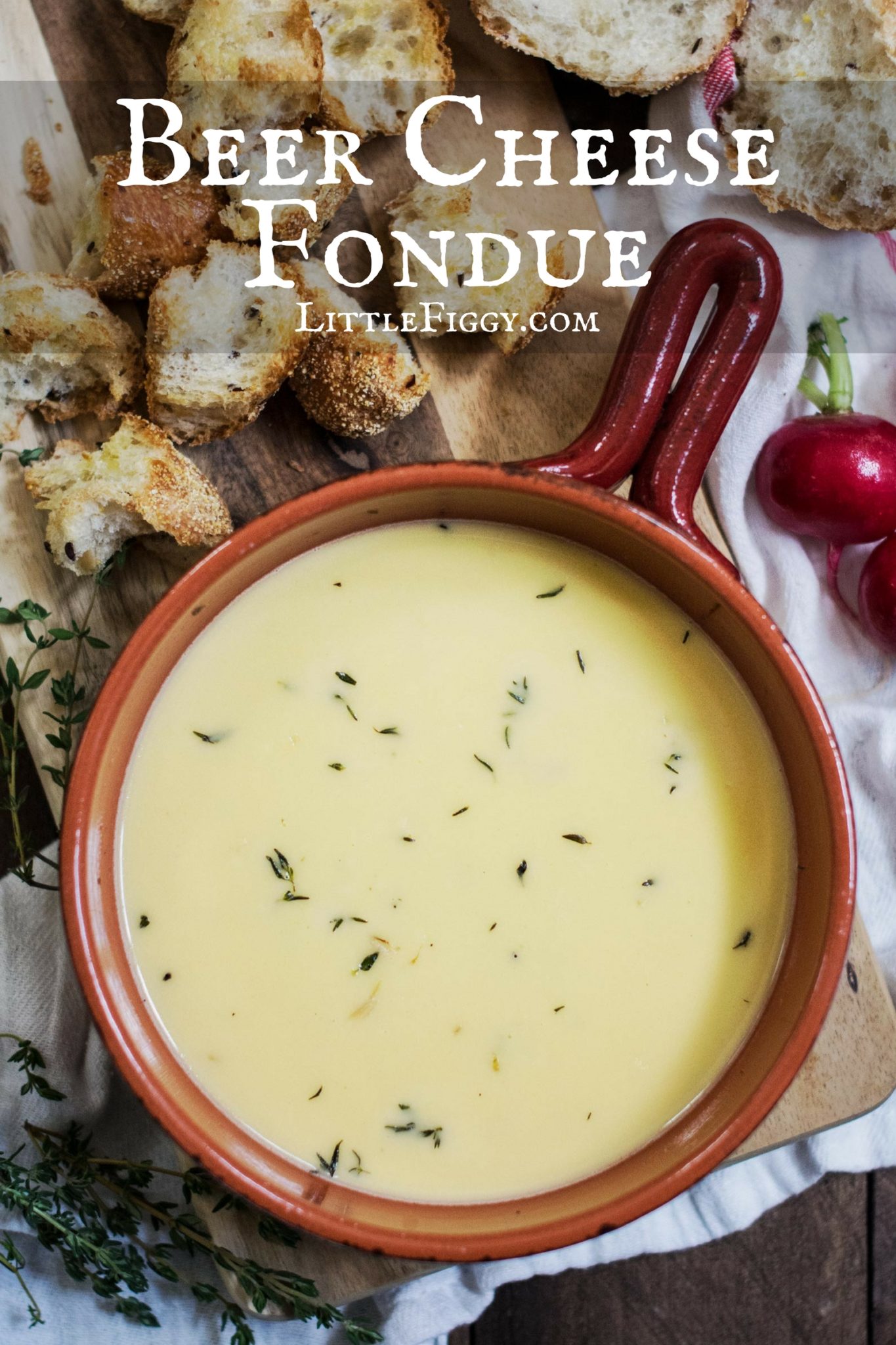 Completely yum, this easy to make Beer Cheese Fondue recipe is perfect for any get together, any time of year! Recipe@LittelFiggyFood