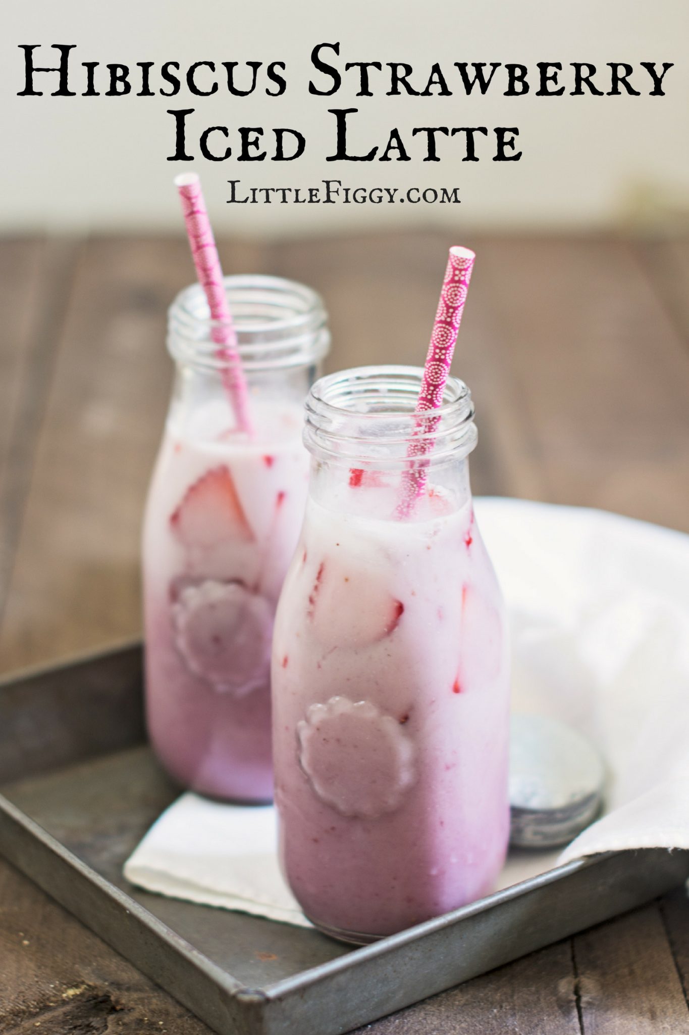 Try this easy to make, Hibiscus Strawberry Iced Latte. It's my version of the Starbucks favorite, the Pink Drink that's on their (seasonal) menu. It's so, good and has plenty of creamy coconut milk and fresh strawberries. Get the recipe @LittleFiggyFood.
