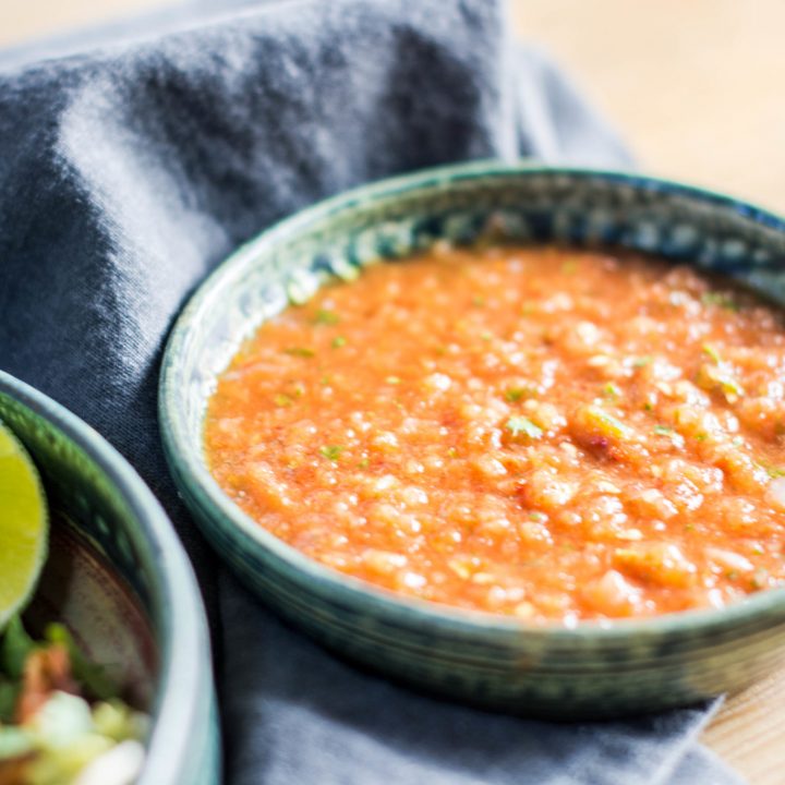 So tasty and perfect for any Mexican meal, Roasted Chipotle Salsa! Recipe at Little FIggy Food
