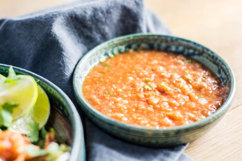 So tasty and perfect for any Mexican meal, Roasted Chipotle Salsa! Recipe at Little FIggy Food