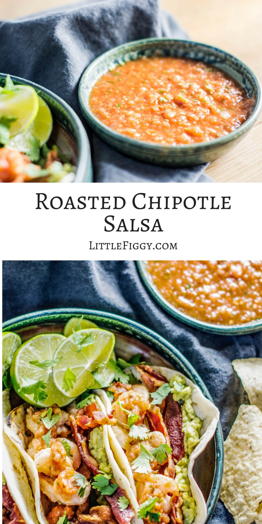 It's insanely smokey and full of yum, Roasted Chipotle Salsa, and easy recipe that's perfect for anytime of year. Recipe at Little Figgy Food