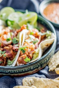 Tequila Shrimp Tacos with Bacon and Guacamole