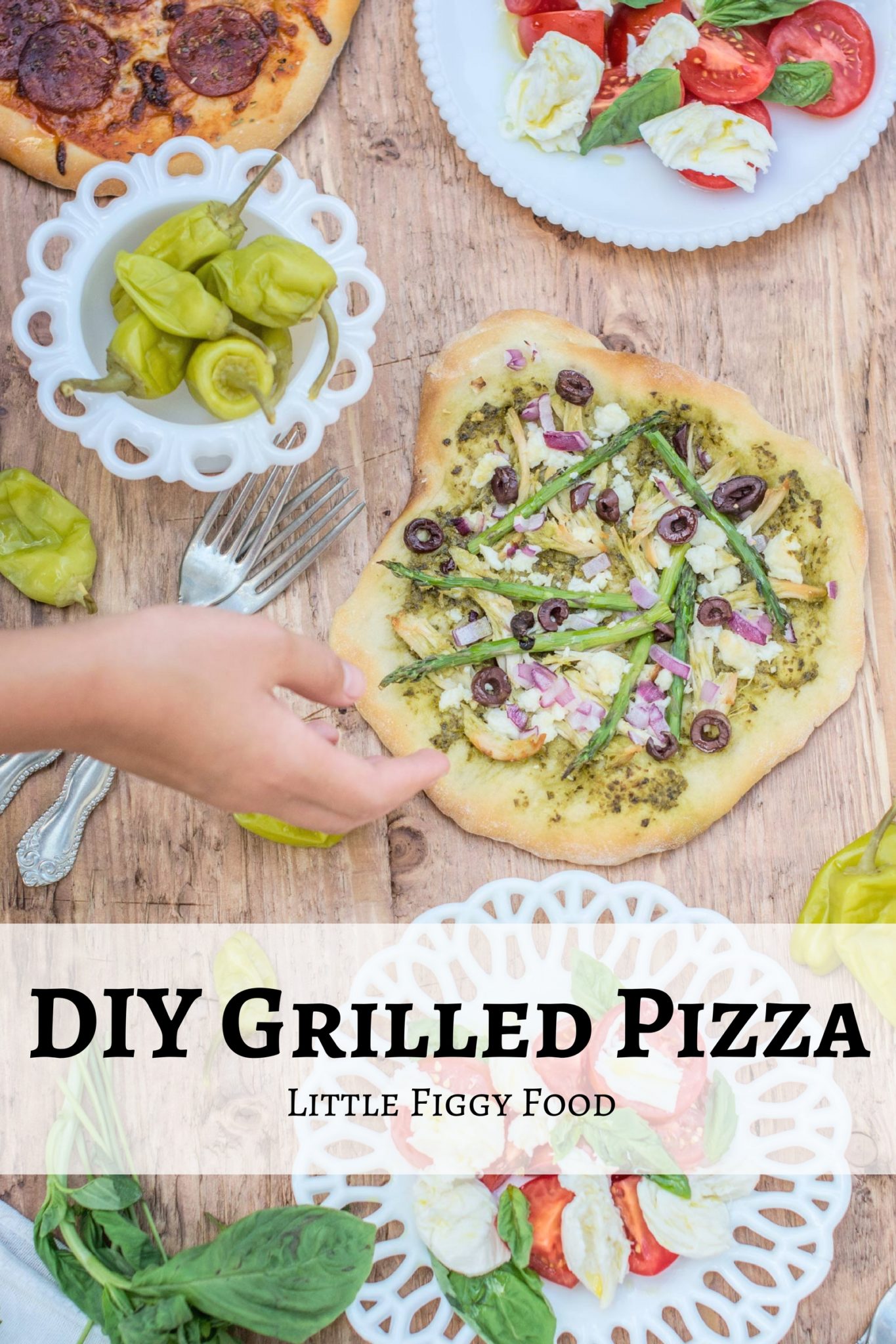 Make your grilled pizza your way then bake it up on the grill or in a wood fire pizza oven for the best pizza you'll ever enjoy! Recipe at Little Figgy Food. #ad