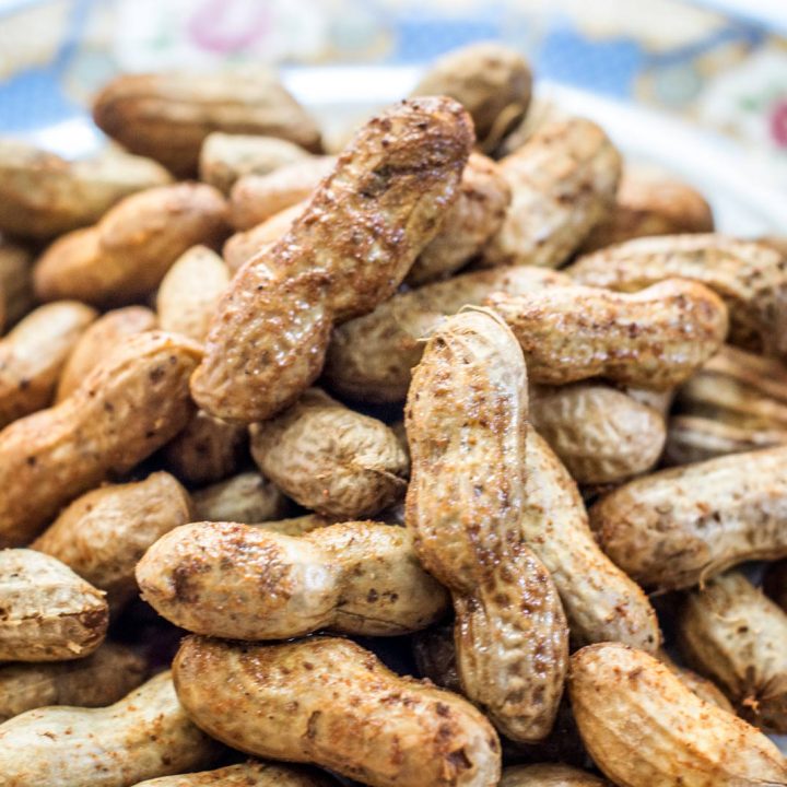Easy to make, Hot and Spicy Boiled Peanuts recipe! Find the recipe at Little Figgy Food.