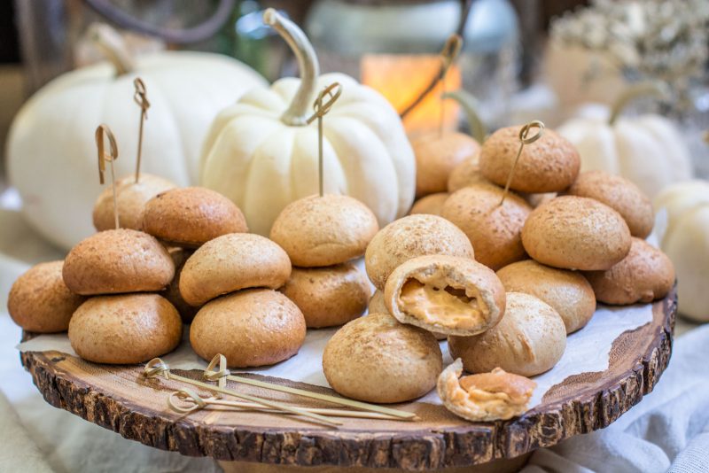 Pumpkin Cream Cheese Stuffed Bagels with NANCY'S Petite Stuffed Bagels, the perfect addition for holiday entertaining! Learn more at Little Figgy Food. #ad #ViveLeBrunch