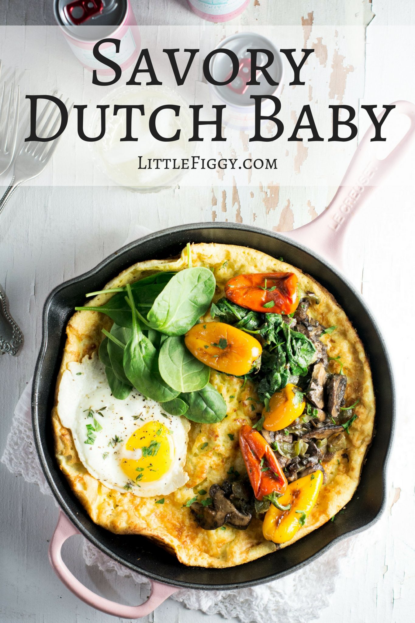 Savory Dutch Baby, perfect for an easy to make brunch, made in my favorite @LeCreuset skillet! Pair the dutch baby with @enjoyPampelonne! #ad ##LeCreusetLove #EnjoyPampelonne