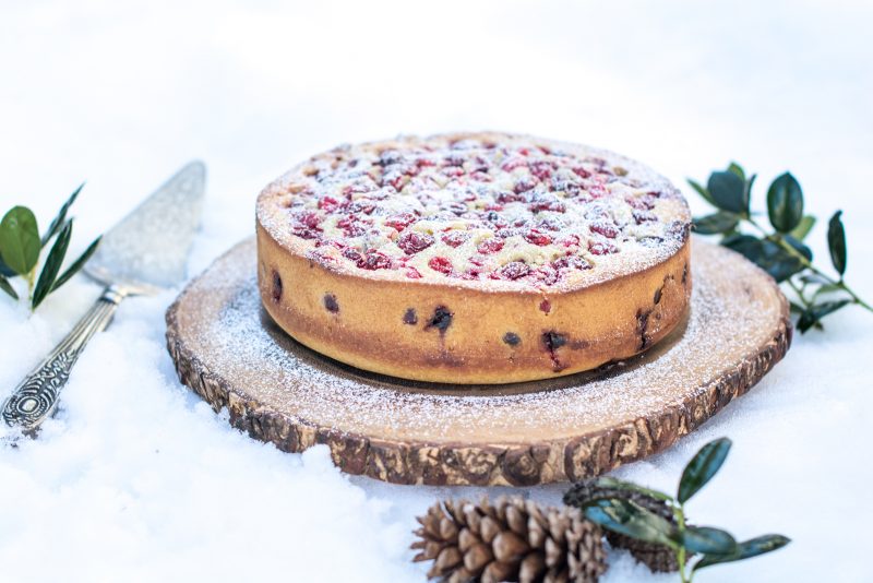 Cranberry Olive Oil Cake with a hint of orange, perfect for the holidays! Happily baked using @Silpat! Get the recipe at Little Figgy Food. #Silpat #ad