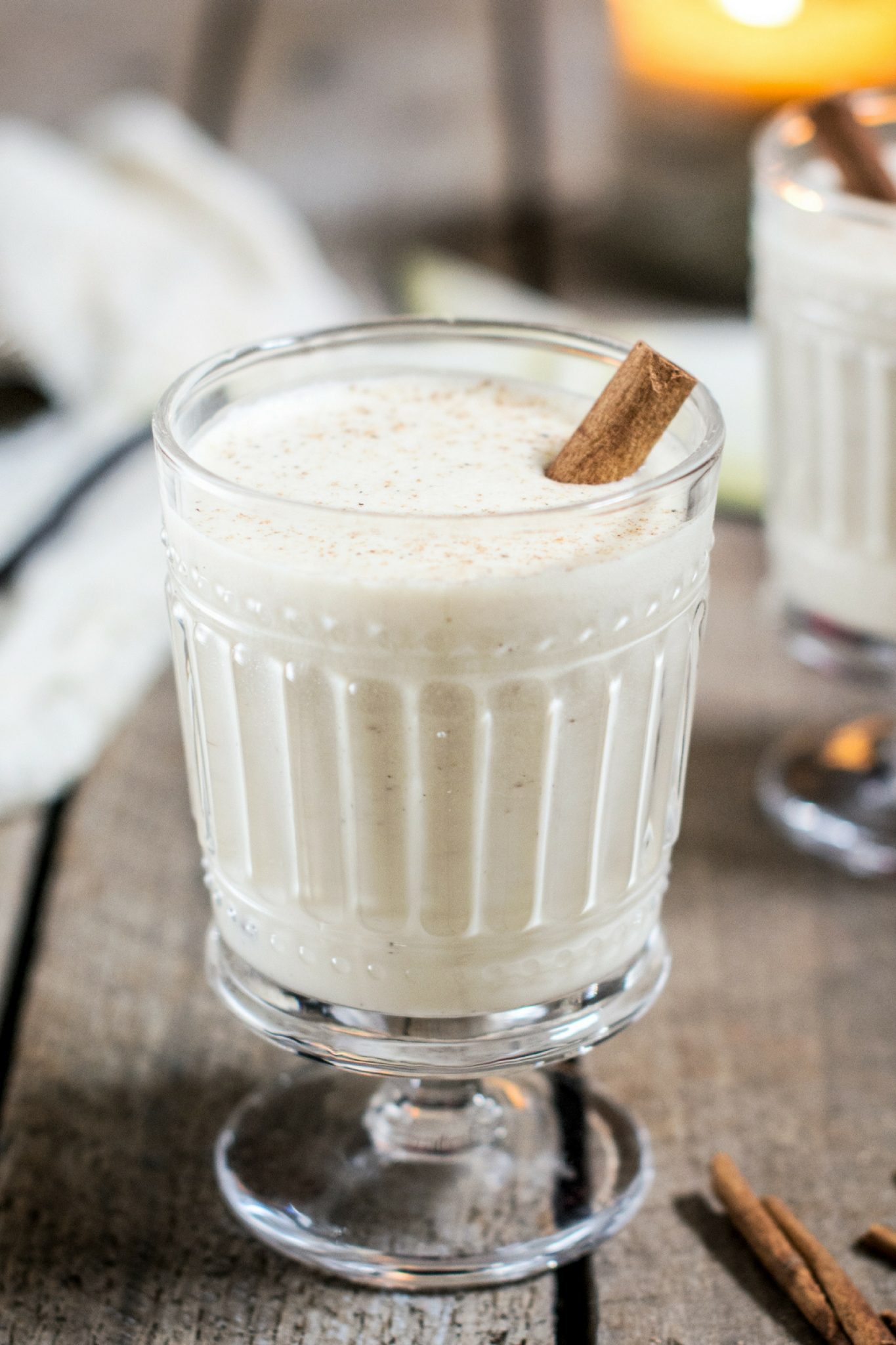 Creamy Boozy Eggnog, perfect for celebrating the holidays! Get the recipe at Little Figgy Food!