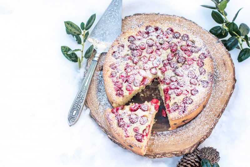 Cranberry Olive Oil Cake with a hint of orange, perfect for the holidays! Happily baked using @Silpat! Get the recipe at Little Figgy Food. #Silpat #ad