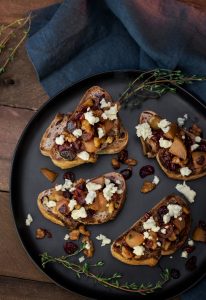 Pear Walnut and Blue Cheese Bruschetta, a Gorgeous Appetizer!