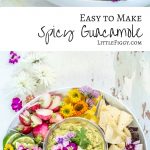 Easy to make and as spicy as you like, try this fresh-made spicy guacamole recipe! Get the recipe at Little Figgy Food and learn how I keep my guacamole fresh! #ad #guaclock #casabella @casabellapin