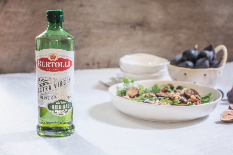 Bertolli Extra Virgin Olive Oil used in an easy to make grilled fig salad
