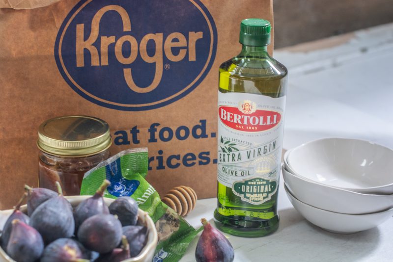 Ingredients from Kroger and Bertolli Extra Virgin Olive Oil.