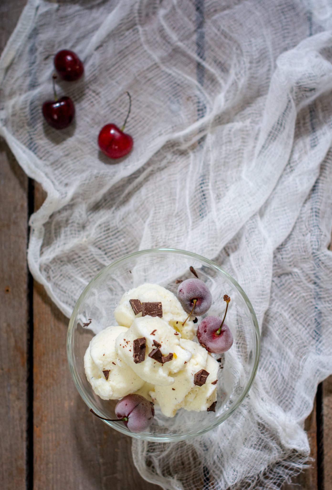 Vanilla Ice Cream with Cherries