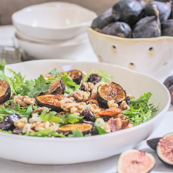 Grilled Fig Salad with a Savory Sweet Vinaigrette