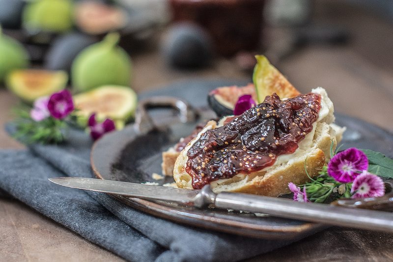 Toasted bread with Fig and Ginger Jam