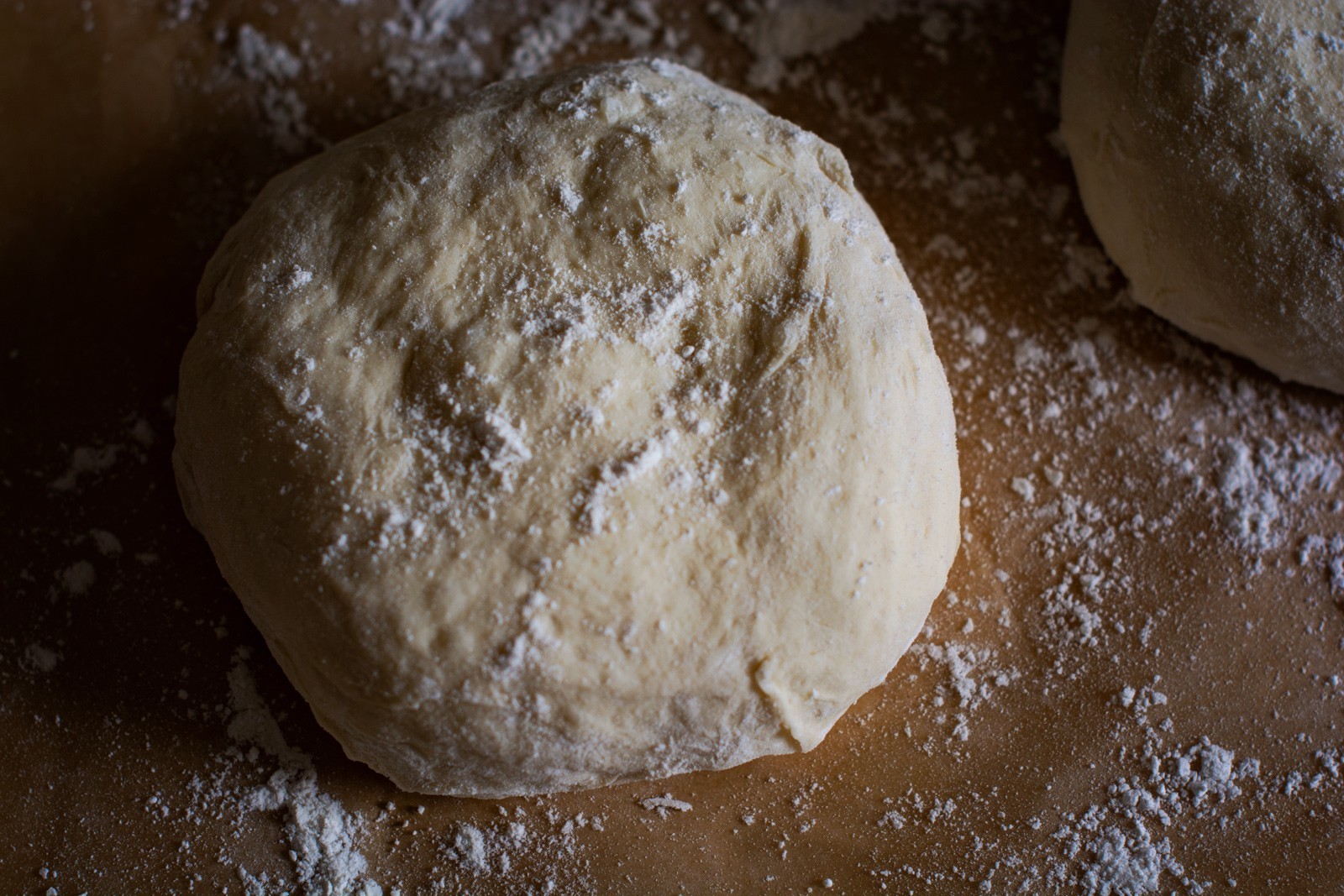 Pizza dough ready to roll out.