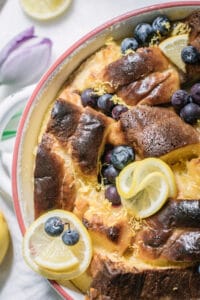 Easy to Make Brioche Bread Pudding with Lemon Curd
