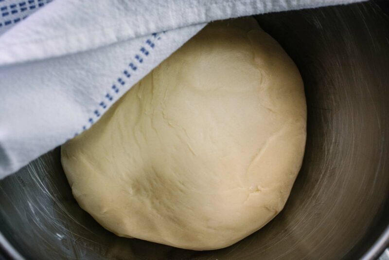 Dough rising in bowl