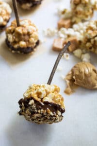 Peanut Butter Chocolate Caramel Popcorn Balls Recipe