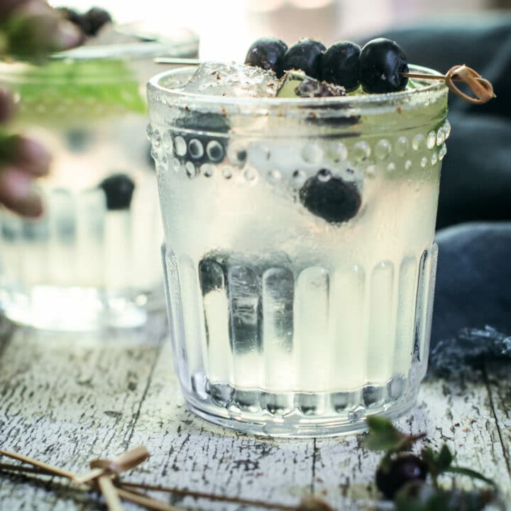 Easy to make Blueberry Buck made with vodka and ginger beer