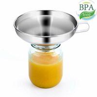 5.7 Inch 18/10 Stainless Steel Jam Jar Funnel with Handle Wide-Mouth Kitchen Canning Funnel