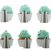 BeBeFun 304 Stainless Steel Extra-Large/Jumbo Classical Cup Cake Piping Icing Decoration Tips Set. 4 Jumbo Size + 2 Large Size In Set.