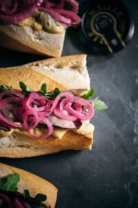 Easy to Make Roast Beef Sandwich with Pickled Red Onions