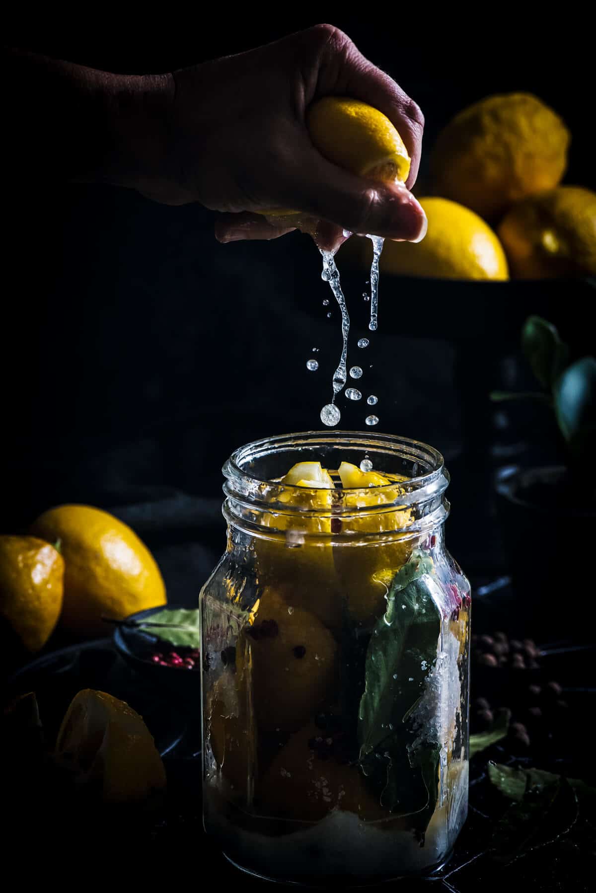 Squeezing lemon juice